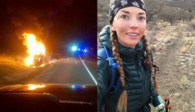 Sad: Candice Burt An American marathoner involved in an accident after running 5 km today…