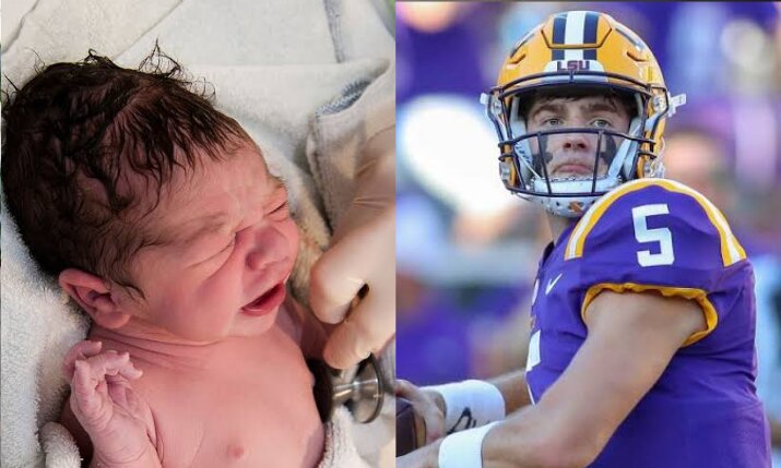 Congratulations: Garrett Nussmeier welcomes his first born baby…