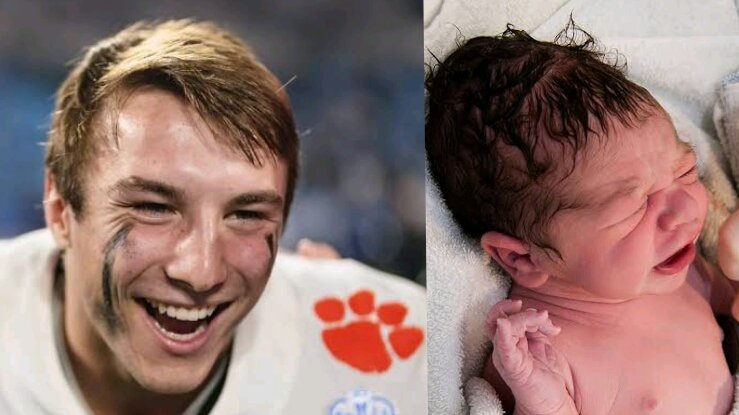 Congratulations: Clemson Tigers head coach son Will Swinney welcomes his first born baby…