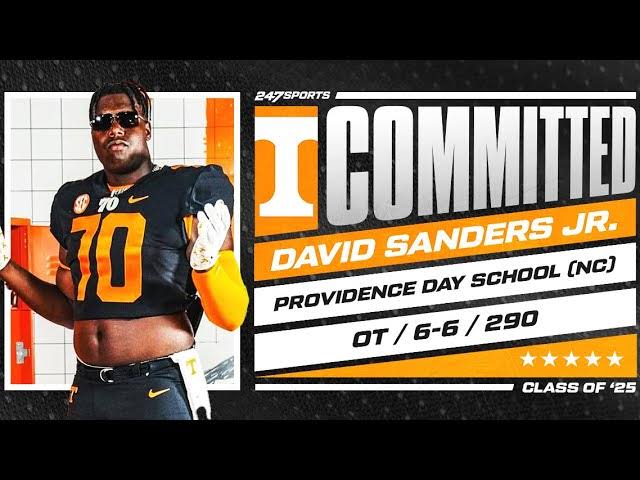 OT David Sanders Commits To Tennessee Volunteers Football No4 Recruit In 2025 Class