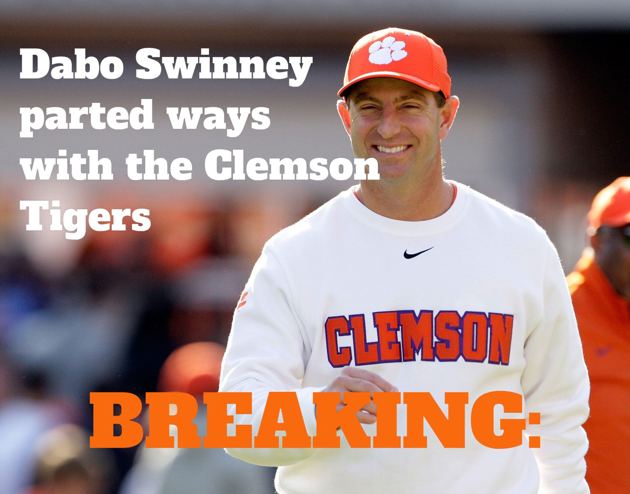 Breaking: Dabo Swinney has officially left the Clemson Tigers today…