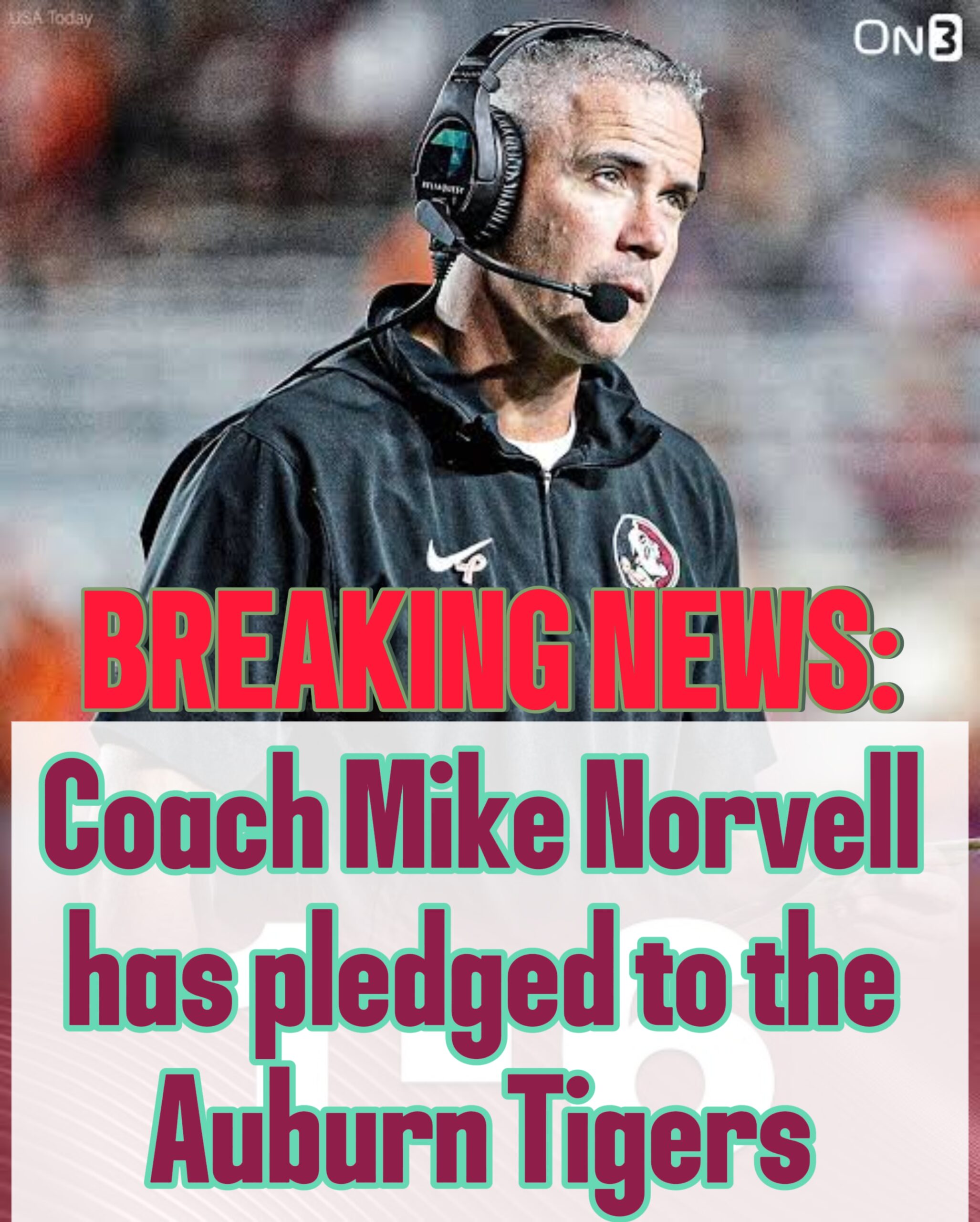 DONE DEAL; FSU coach Mike Norvell has agreed to terms with the Auburn Tigers…