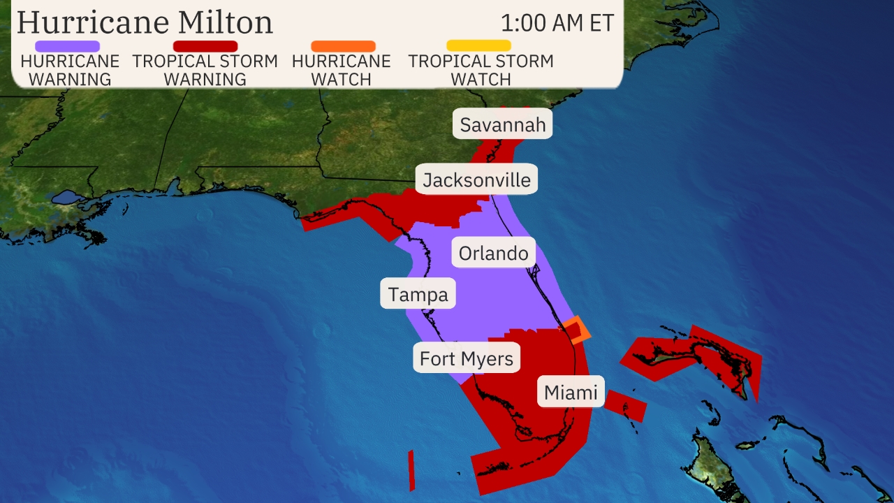 Hurricane milton: Storm surge warning across NC and Tornado Florida…