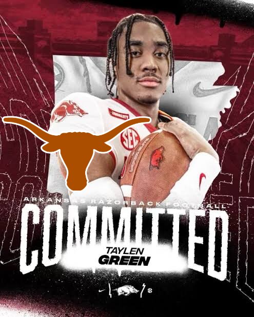 Breaking: Arkansas Razorbacks QB Taylen Green committed to the Texas longhorns…