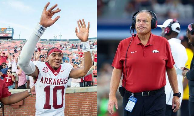 Arkansas Razorbacks coach Sam Pittman explains why he have to bench Taylen Green…